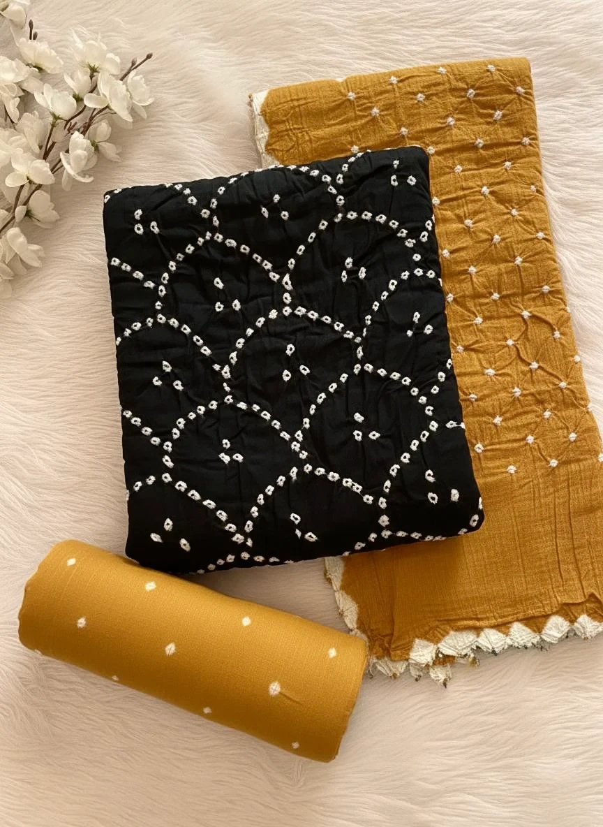 Black cotton Unstitched D...