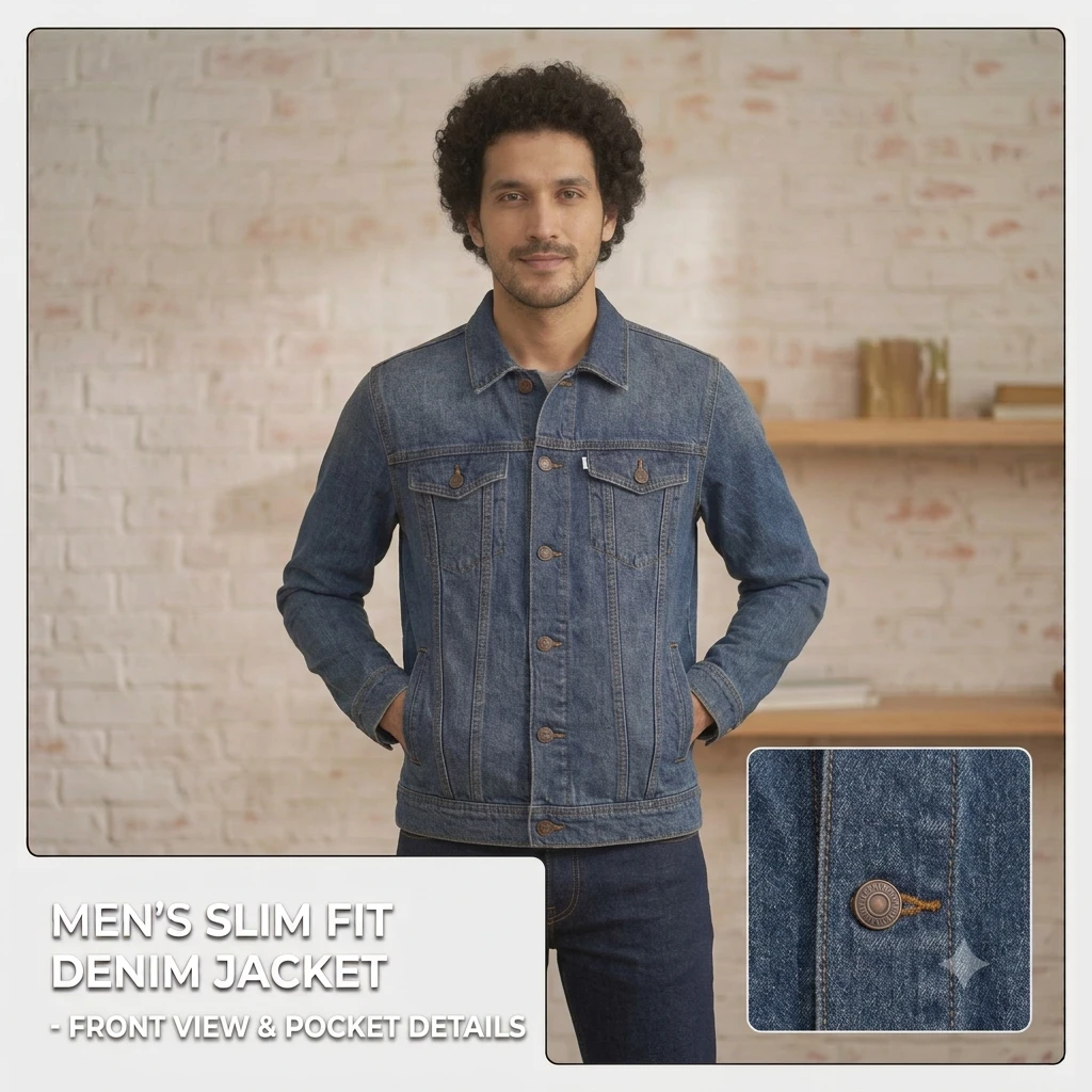 Casual Slim Fit Denim Jac...